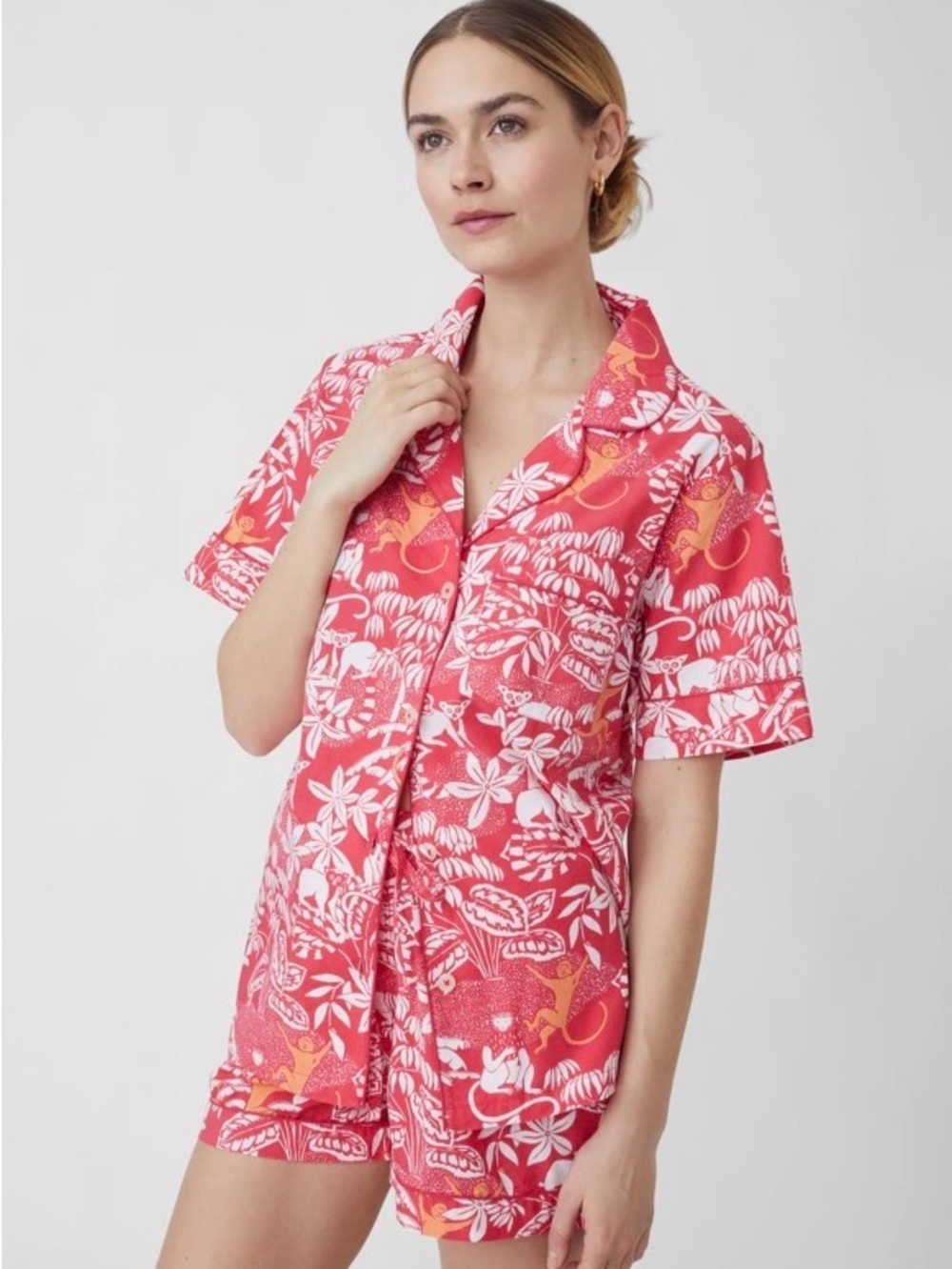 Print Fresh X J. McLaughlin Swinging Palm Shirt & Short Pajama Lounging Set ~ 6X